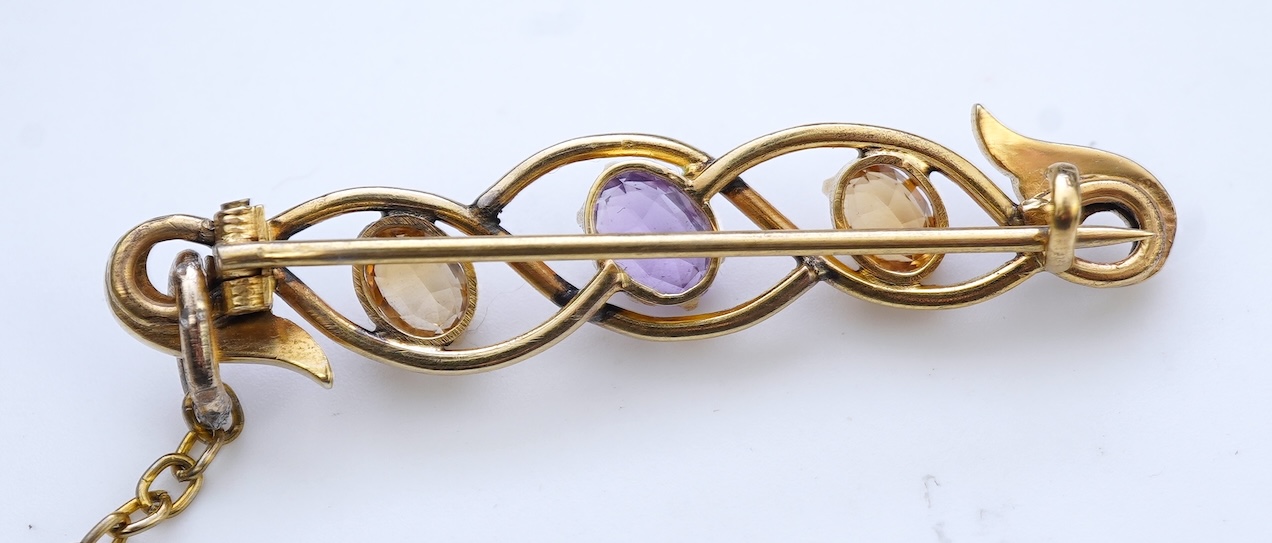 A collection of Edwardian bar brooches, early 20th century